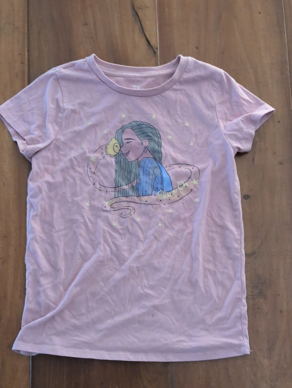 Girls Disney Girls Lavender Pink Wish Graphic Tee